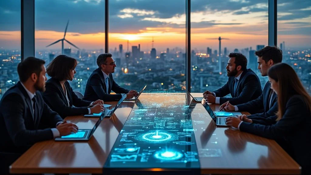 Réunion d'entreprise illustrant la finalité d’une entreprise face aux normes RSE et défis concurrentiels